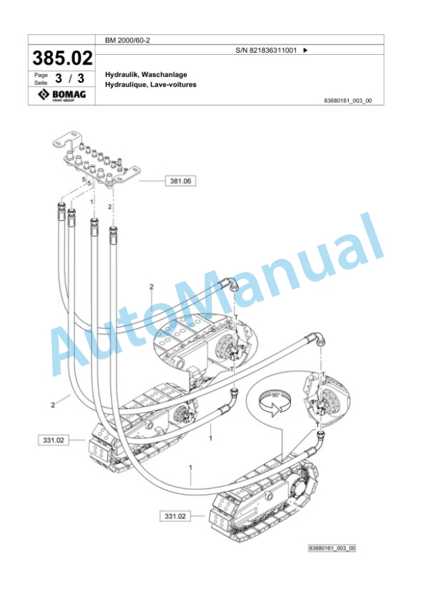 Bomag BM 2000-60-2 Cold Milling Planer Spare Parts Catalogue 00800695-2