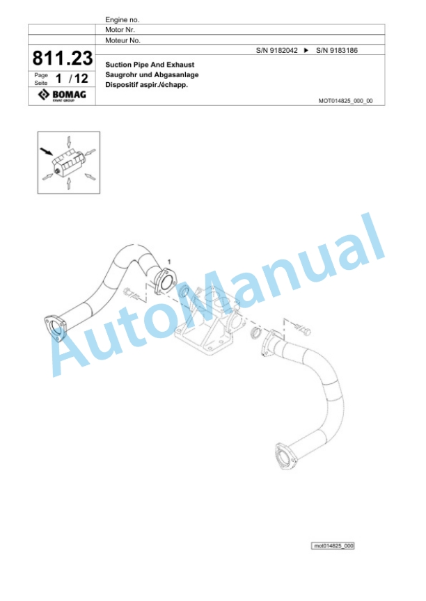 Bomag BM 2000-60-2 Cold Milling Planer Spare Parts Catalogue 00800695-4