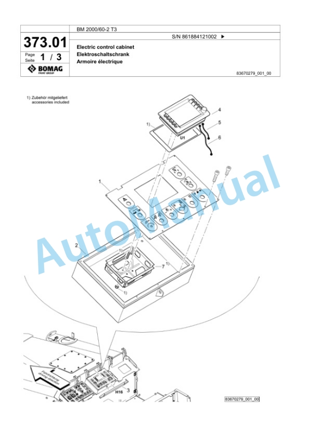 Bomag BM 2000-60-2 T3 Cold Milling Planer Spare Parts Catalogue 00825183-2