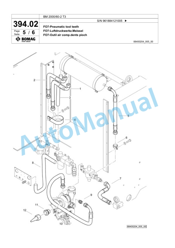 Bomag BM 2000-60-2 T3 Cold Milling Planer Spare Parts Catalogue 00826227-4