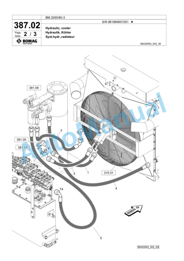 Bomag BM 2000-60-3 Cold Milling Planer Spare Parts Catalogue 00826501-2