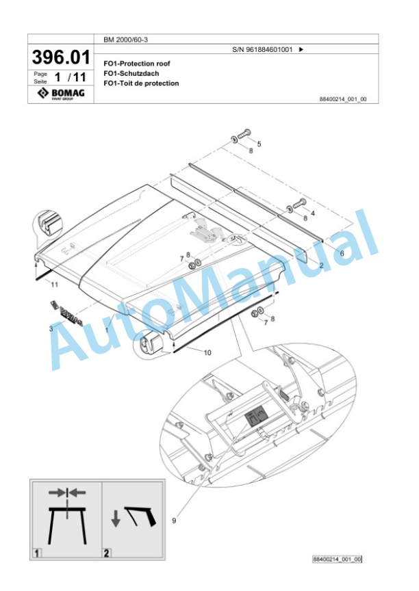Bomag BM 2000-60-3 Cold Milling Planer Spare Parts Catalogue 00826501-3