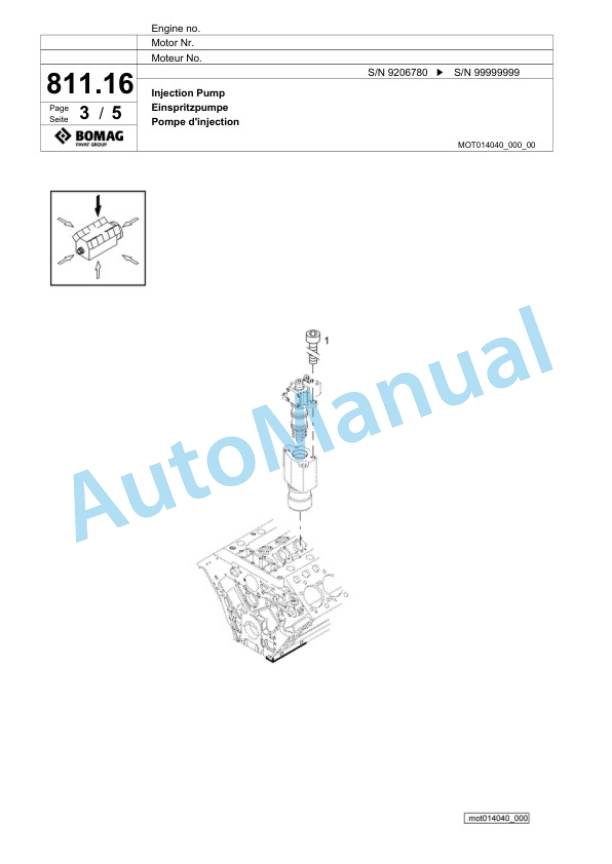 Bomag BM 2000-60-3 Cold Milling Planer Spare Parts Catalogue 00826501-5