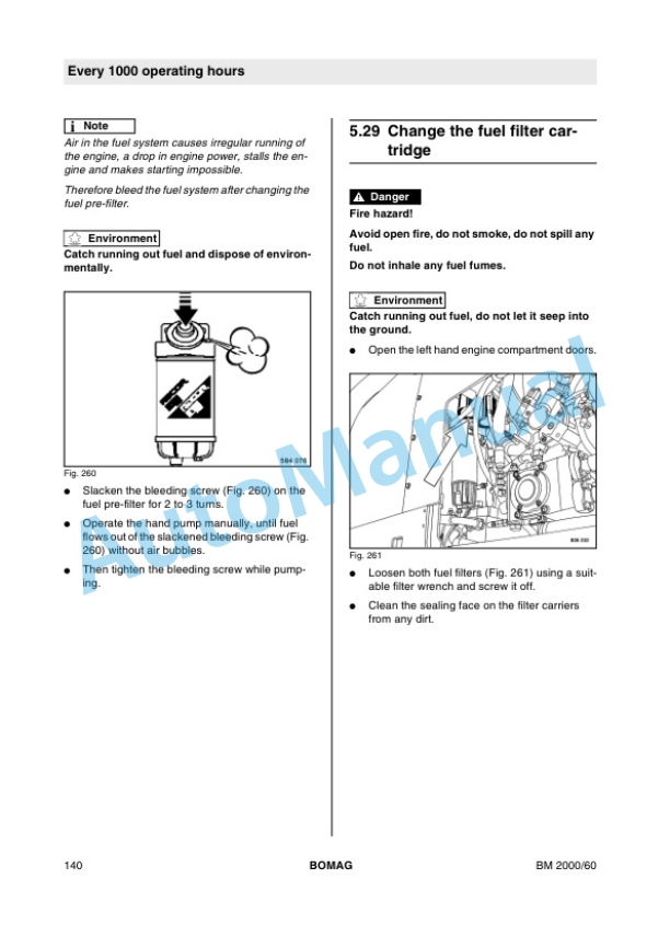 Bomag BM 2000-60 Cold Milling Machine Operating and Maintenance Instructions 00806061-5