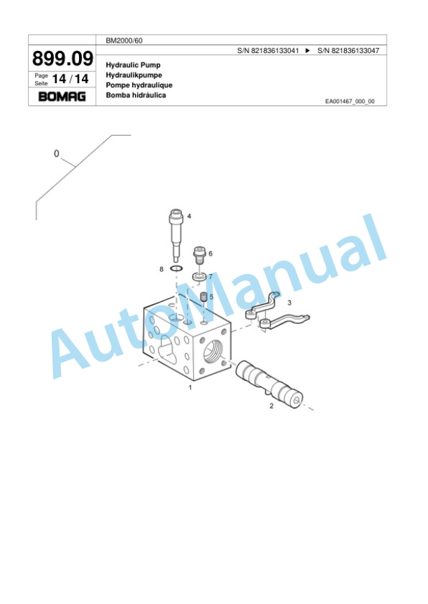 Bomag BM 2000-60 Cold Milling Planer Spare Parts Catalogue 00800609-5