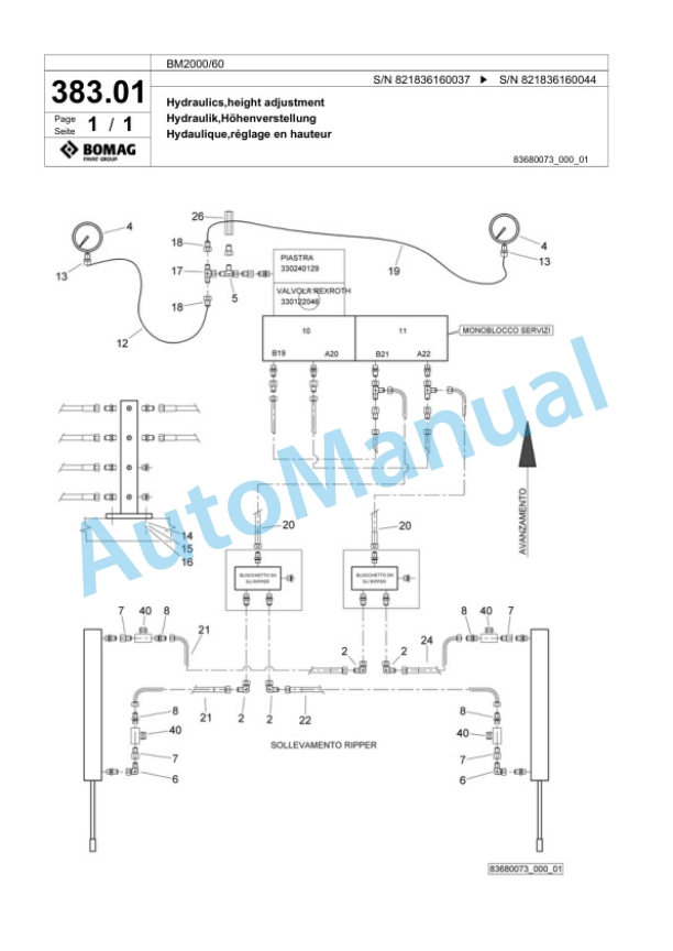 Bomag BM 2000-60 Cold Milling Planer Spare Parts Catalogue 00800623-2