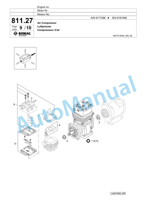 Bomag BM 2000-60 Cold Milling Planer Spare Parts Catalogue 00800623-5