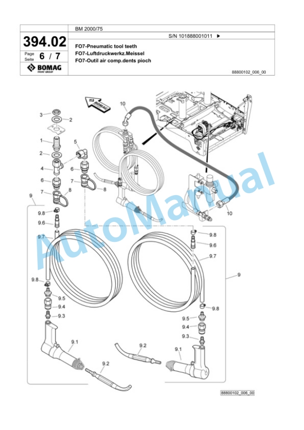 Bomag BM 2000-75 Cold Milling Planer Spare Parts Catalogue 00824741-4