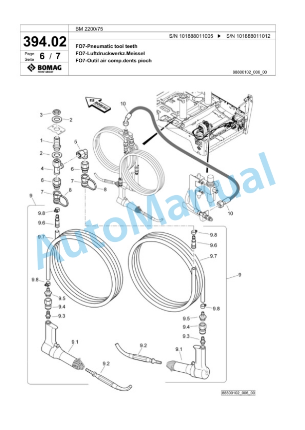 Bomag BM 2000-75 Cold Milling Planer Spare Parts Catalogue 00824801-4