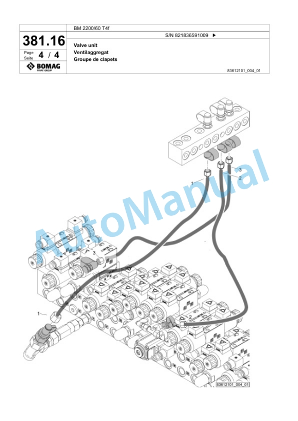 Bomag BM 2200-60 T4f Cold Milling Roller Spare Parts Catalogue 00825963-2