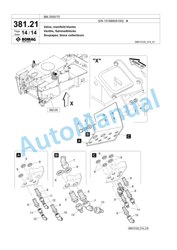 Bomag BM 2500-75 Cold Milling Planer Spare Parts Catalogue 00826375-2