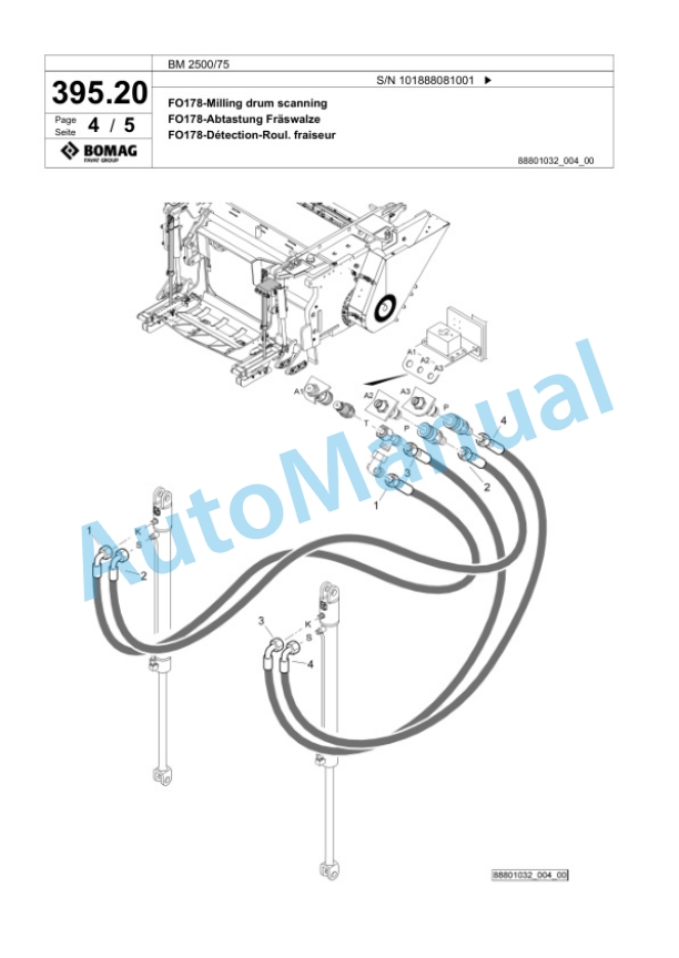 Bomag BM 2500-75 Cold Milling Planer Spare Parts Catalogue 00826375-3