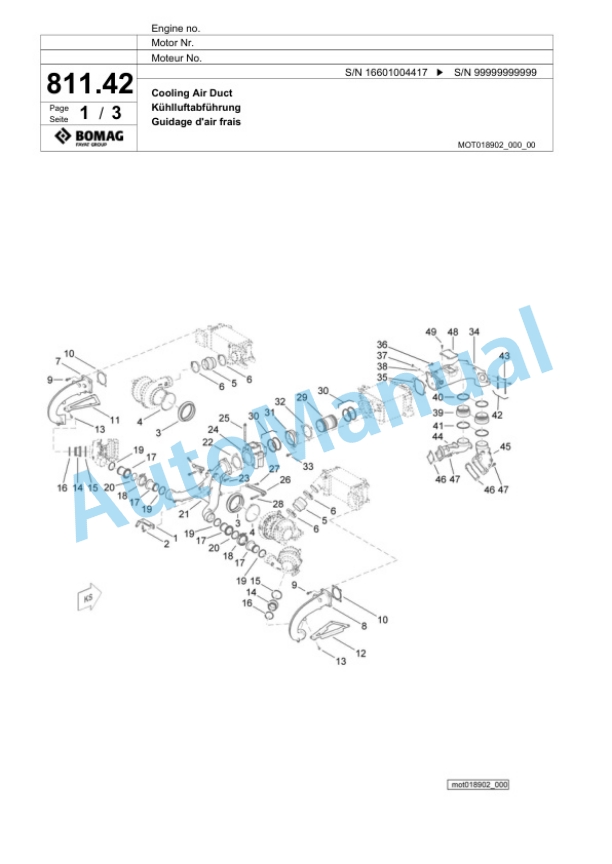 Bomag BM 2500-75 Cold Milling Planer Spare Parts Catalogue 00826375-5