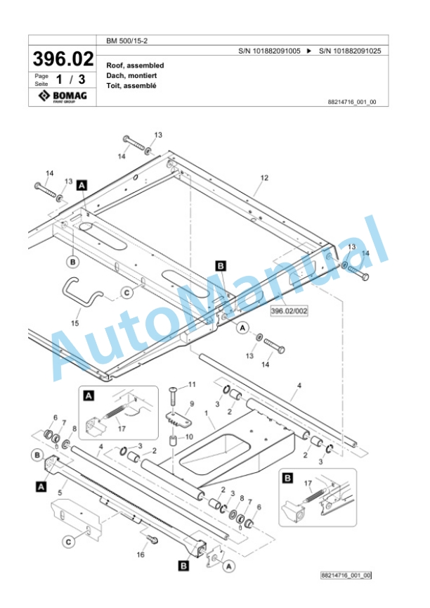 Bomag BM 500-15-2 Cold Milling Planer Spare Parts Catalogue 00826459-3