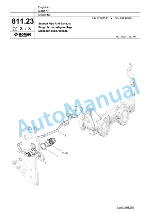 Bomag BM 500-15-2 Cold Milling Planer Spare Parts Catalogue 00826459-5
