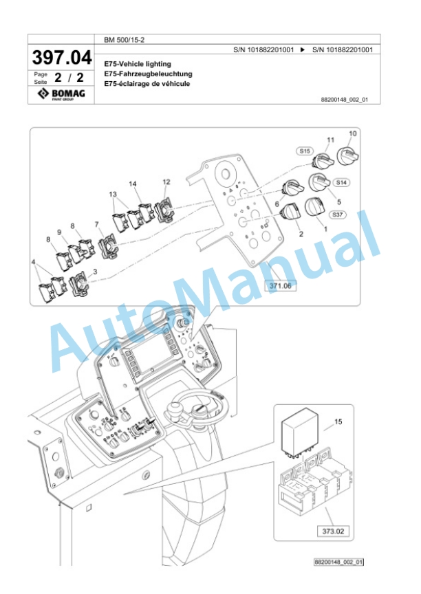 Bomag BM 500-15-2 Cold Milling Planer Spare Parts Catalogue 00826481-3