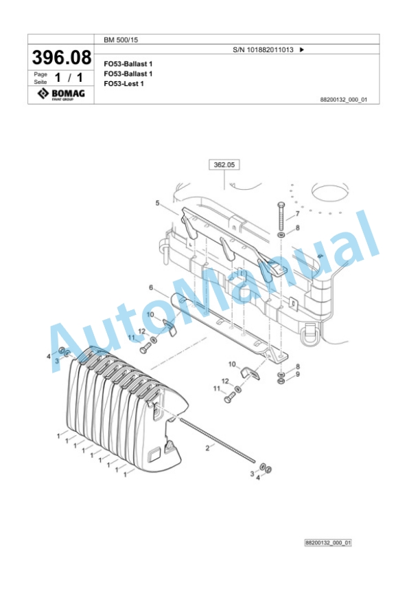 Bomag BM 500-15 Cold Milling Planer Spare Parts Catalogue 00818173-3