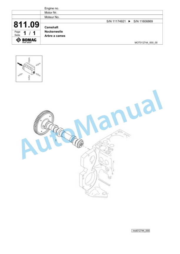 Bomag BM 500-15 Cold Milling Planer Spare Parts Catalogue 00818173-4