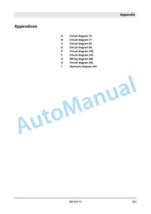 Alternative view of Bomag BM 500-15 Cold Planer Service Manual 00891685
