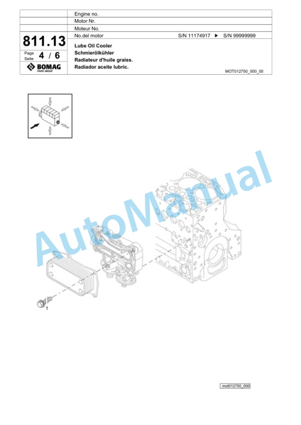 Bomag BM 500-15 EU-Flex Cold Milling Planer Spare Parts Catalogue 00824539-3