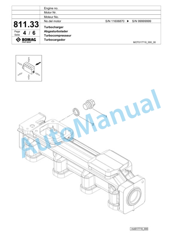Bomag BM 500-15 EU-Flex Cold Milling Planer Spare Parts Catalogue 00824539-4