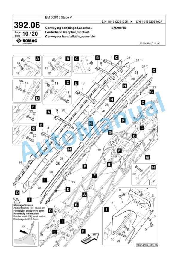 Bomag BM 500-15 Stage V Cold Milling Planer Spare Parts Catalogue 00825885-2