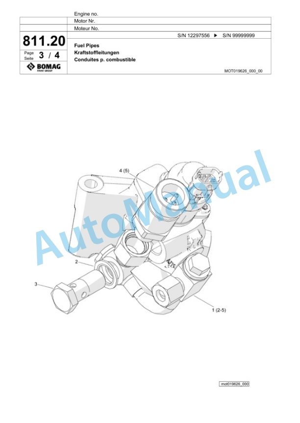 Bomag BM 500-15 Tier3 EDG Cold Milling Planer Spare Parts Catalogue 00825161-4