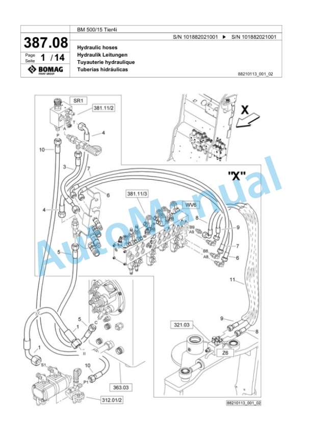 Bomag BM 500-15 Tier4i Cold Milling Planer Spare Parts Catalogue 00824553-2