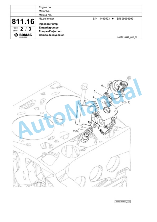 Bomag BM 500-15 Tier4i Cold Milling Planer Spare Parts Catalogue 00824553-4