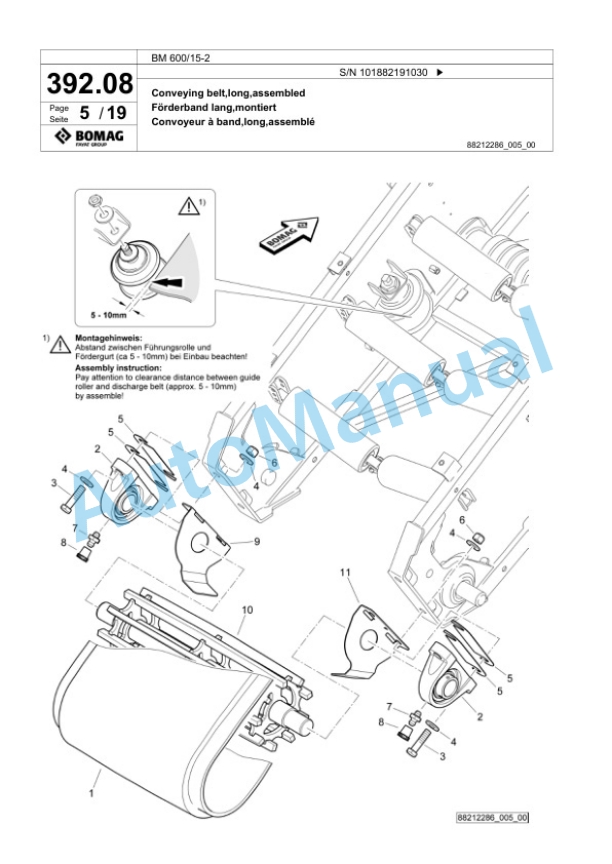 Bomag BM 600-15-2 Cold Milling Planer Spare Parts Catalogue 00826479-2