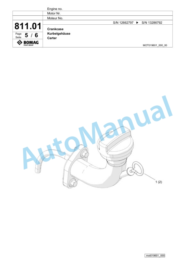 Bomag BM 600-15-2 Cold Milling Planer Spare Parts Catalogue 00826479-4