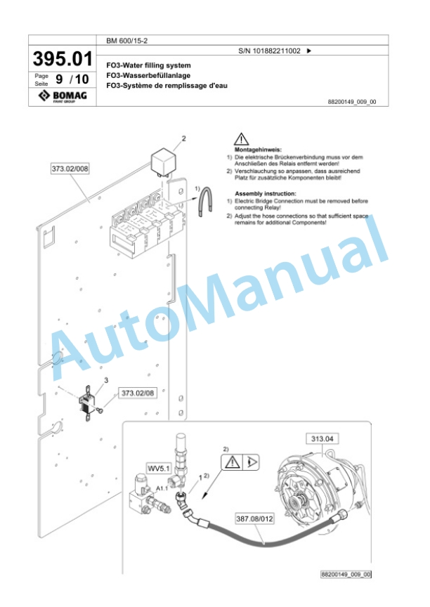 Bomag BM 600-15-2 Cold Milling Planer Spare Parts Catalogue 00826483-3