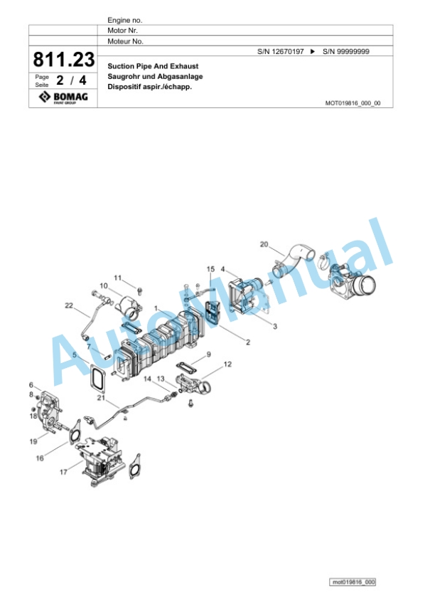 Bomag BM 600-15-2 Cold Milling Planer Spare Parts Catalogue 00826483-5