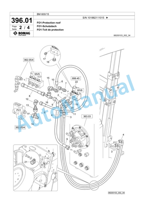 Bomag BM 600-15 Cold Milling Planer Spare Parts Catalogue 00818175-3