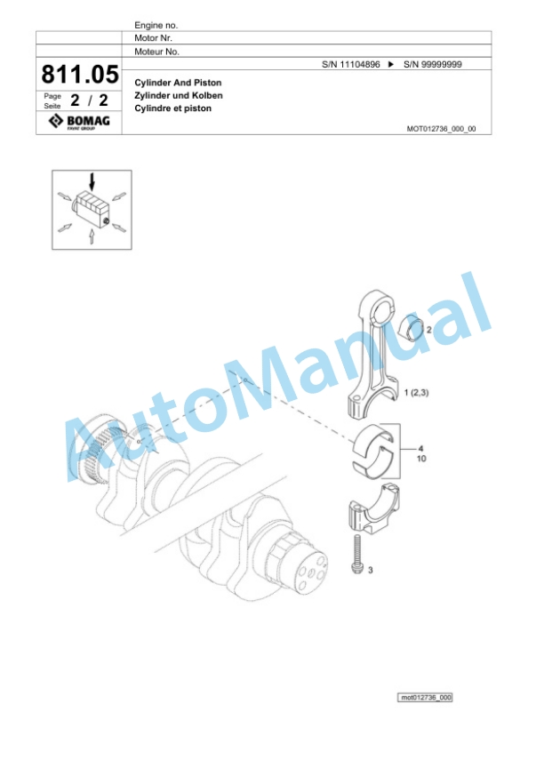 Bomag BM 600-15 Cold Milling Planer Spare Parts Catalogue 00818175-4