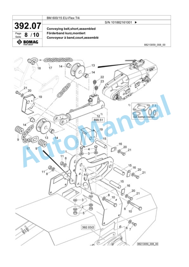 Bomag BM 600-15 EU-Flex T4i Cold Milling Planer Spare Parts Catalogue 00825065-2