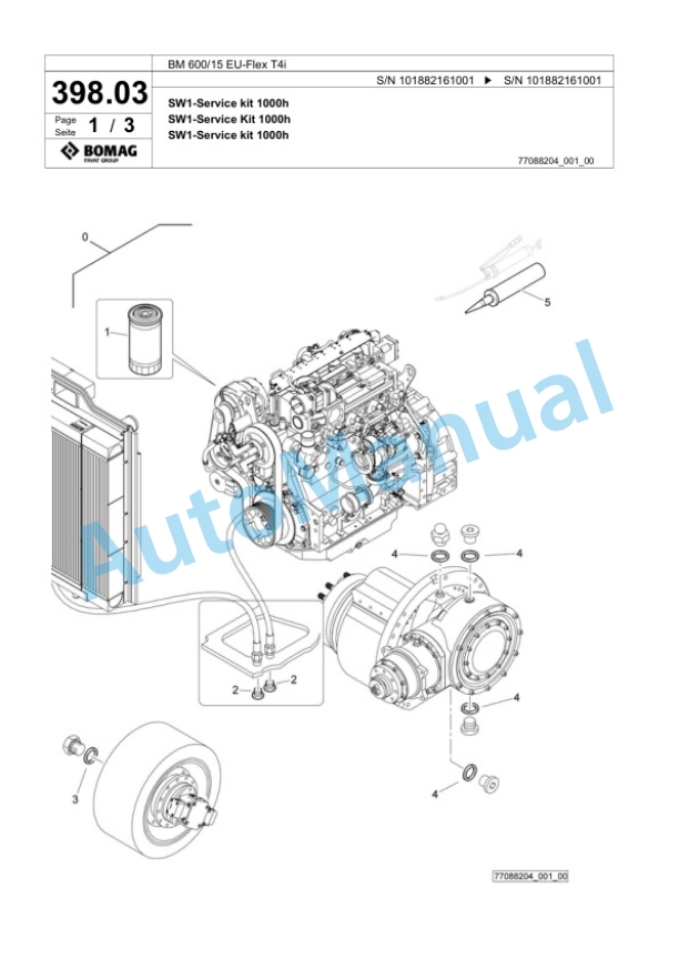 Bomag BM 600-15 EU-Flex T4i Cold Milling Planer Spare Parts Catalogue 00825065-3