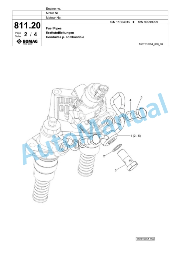 Bomag BM 600-15 EU-Flex T4i Cold Milling Planer Spare Parts Catalogue 00825065-4