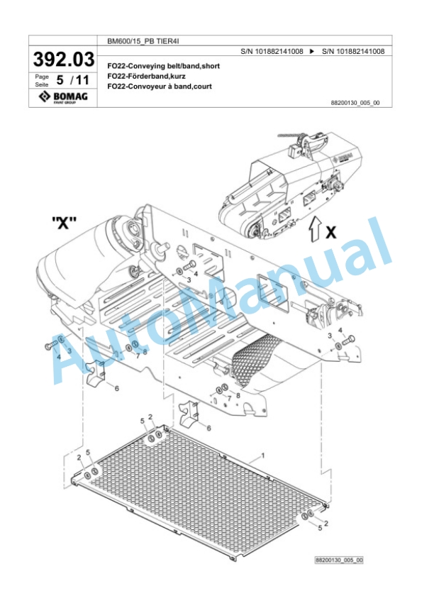Bomag BM 600-15-PB TIER4I Cold Milling Planer Spare Parts Catalogue 00824745-2