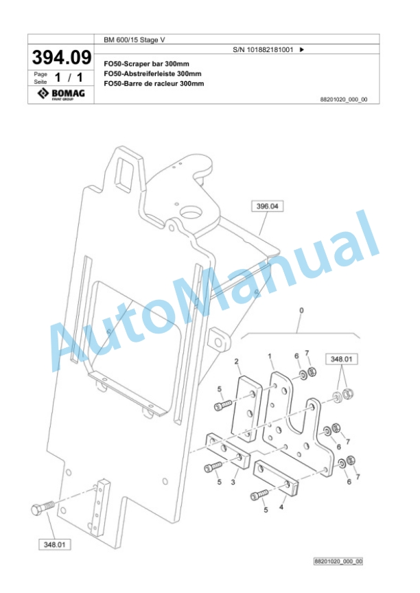 Bomag BM 600-15 Stage V Cold Milling Planer Spare Parts Catalogue 00825887-3