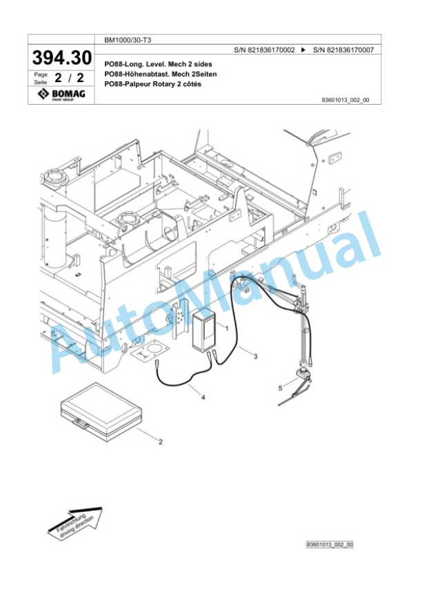 Bomag BM1000-30-T3 Cold Milling Planer Spare Parts Catalogue 00818423-4