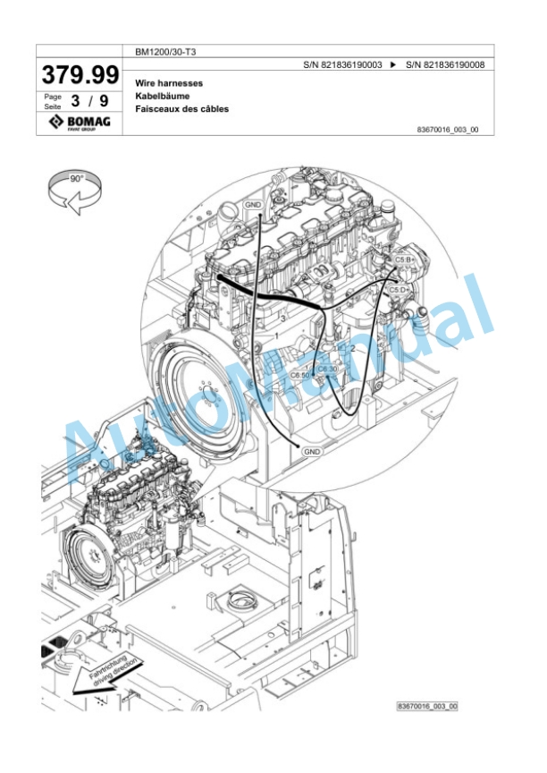Bomag BM1200-30-T3 Cold Milling Planer Spare Parts Catalogue 00818427-2