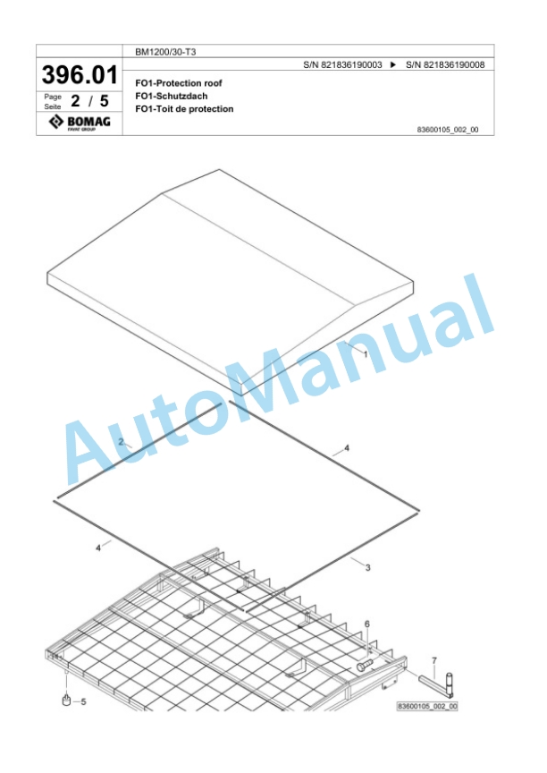 Bomag BM1200-30-T3 Cold Milling Planer Spare Parts Catalogue 00818427-5
