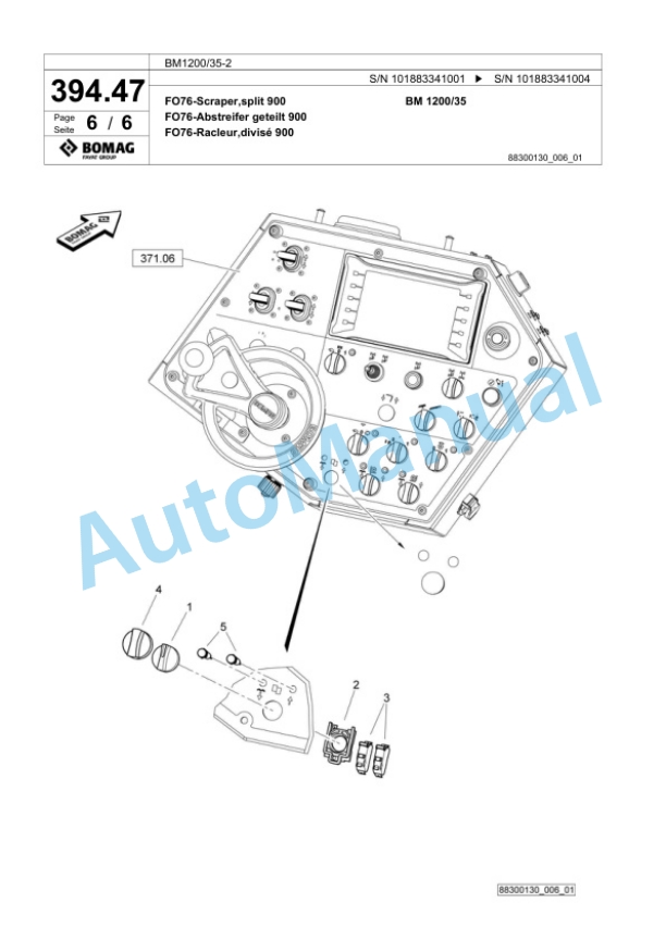 Bomag BM1200-35-2 Cold Milling Planer Spare Parts Catalogue 00826497-3