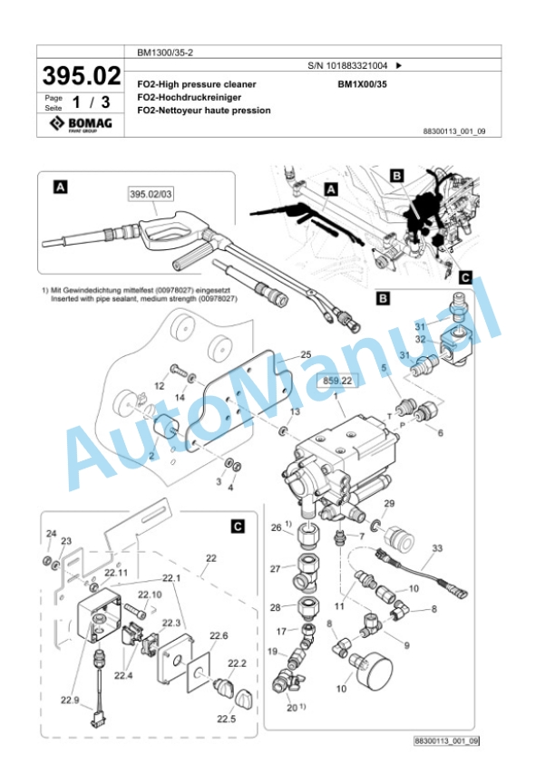 Bomag BM1300-35-2 Cold Milling Planer Spare Parts Catalogue 00826493-4
