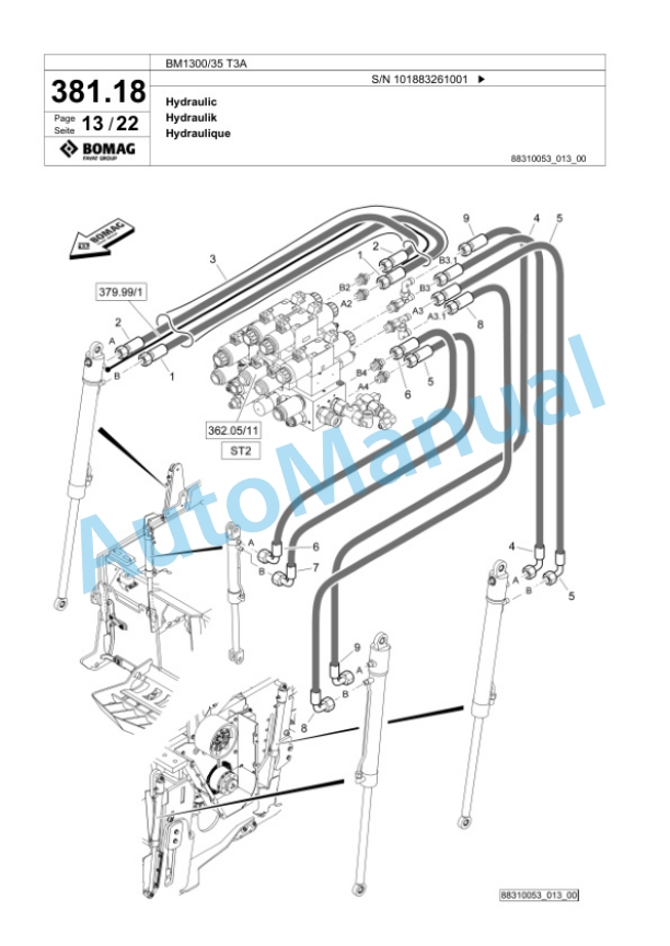 Bomag BM1300-35 T3A Cold Milling Planer Spare Parts Catalogue 00826163-2