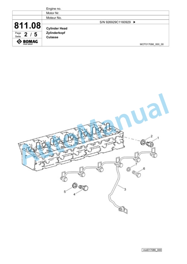 Bomag BM1300-35 T3A Cold Milling Planer Spare Parts Catalogue 00826163-5