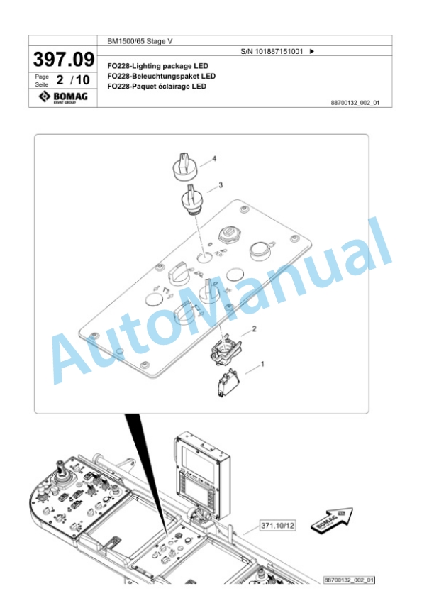 Bomag BM1500-65 Stage V Cold Milling Planer Spare Parts Catalogue 00826471-4