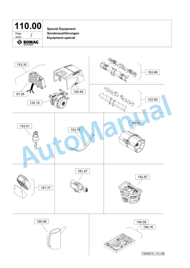 Bomag BMP 8500 Multi Purpose Compactor Spare Parts Catalogue 00827003-5