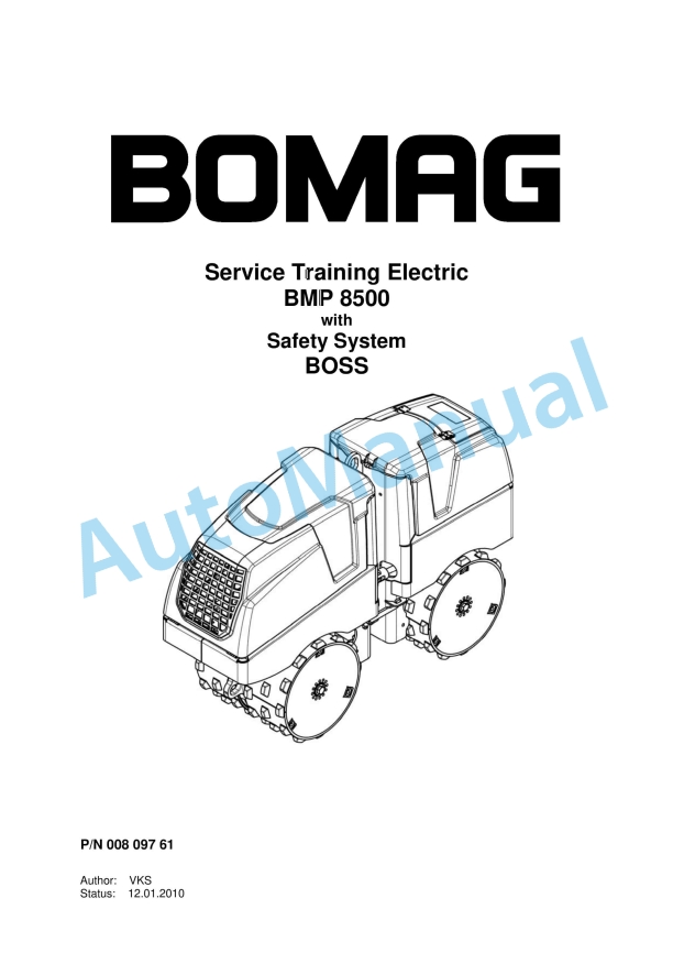 Bomag BMP 8500 with Safety System BOSS Service Training 00809761